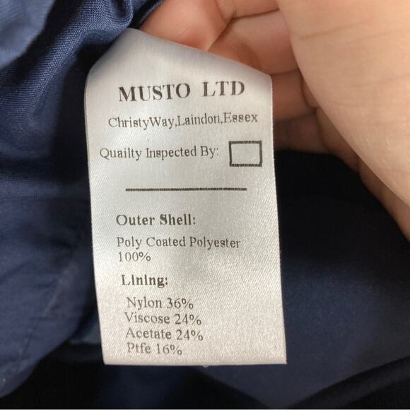 Musto Country | Dark Blue GORE-TEX Poly Coated Polyester Coat S - Picture 8 of 9